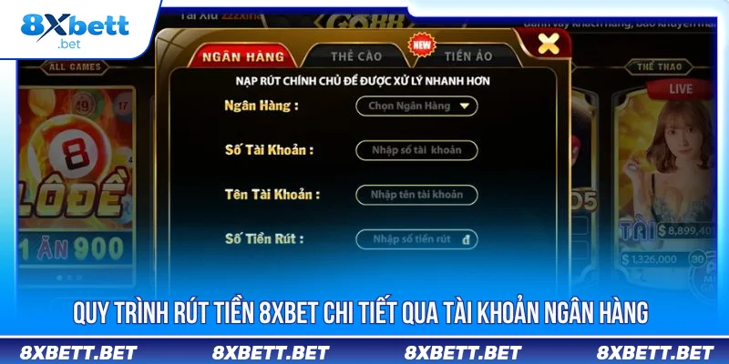 rút tiền 8xbet 2 Rút tiền 8XBET về tài khoản ngân hàng